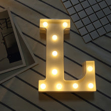 Load image into Gallery viewer, Luminous LED Letter Night Light Creative 26 English Alphabet Number Battery Lamp Romantic Wedding Party Decoration
