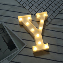 Load image into Gallery viewer, Luminous LED Letter Night Light Creative 26 English Alphabet Number Battery Lamp Romantic Wedding Party Decoration

